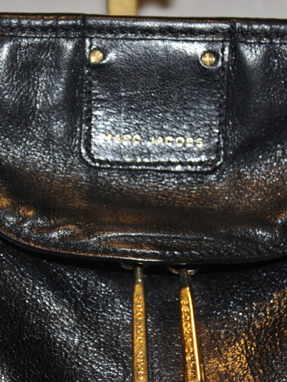 $1300 Marc Jacobs Black Leather Wellington Fulton Satchel Hobo Bag - Picture 4 of 15